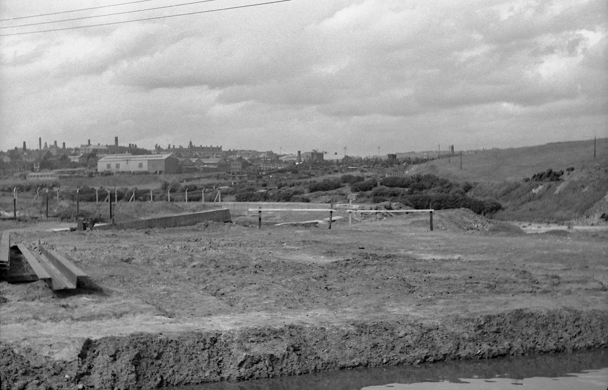 Breach site viewed from the Trent & Mersey Canal, June 1962